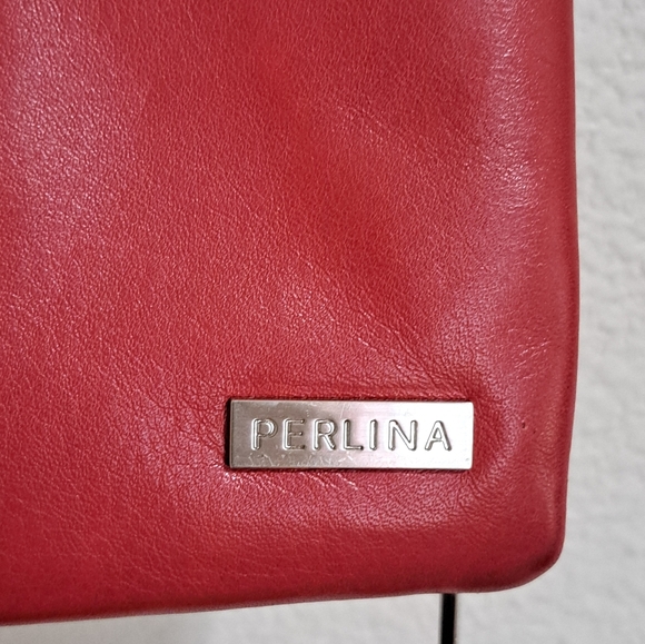 Perlina Rich Red Soft Leather Crossbody Purse Bag Organizer - Picture 5 of 13